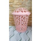 CESTO TELADO C/TAMPA 30L ROSA BEBE