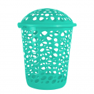 CESTO TELADO C/ TAMPA 30 LITROS AZUL BEBE