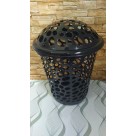 CESTO TELADO C/TAMPA 30LTS PRETO
