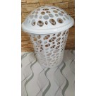 CESTO TELADO C/ TAMPA 30 LITROS BRANCO