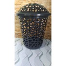 CESTO TELADO C/TAMPA 60 LTS PRETO