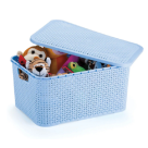 CESTO ORGANIZADOR RATTAN GRANDE AZUL BABY C/TP REF-069/AB