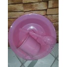 LANCHE FELIZ C/ 3 PCS PRATO, CANECA E COLHER ROSA REF-02106