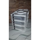GAVETEIRO C/03 GAVETAS 30X24X20CM BRANCO REF-62404