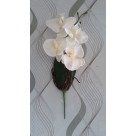 H. ORQUIDEA PHALAENOPSIS C/ FOLHA CETIM X4 BRANCO AMARELO 33CM REF-10209001