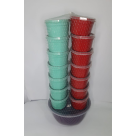 KIT 15 PEÇAS 14 POTES OVAL 600 ML + 1 SALADEIRA 3,5 LITROS