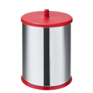 LIXEIRA EM INOX 3,2L COM TAMPA E FUNDO VERMELHO REF-54300/08