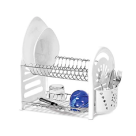 Escorredor De Louca Branco Duplo Com Porta talheres   O Escorredor De Louca Branco Duplo Com Porta T