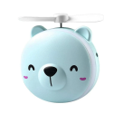 Mini Espelho Ventilador Portátil Led USB Ursinho _ Azul- YDTECH