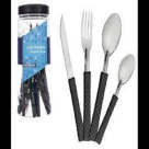 CJ DE TALHERES 24 PC CB PLAST PRETO FREE LINHA URBANO REF-84224/5D2
