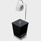 SUPORTE PARA PAPEL HIGIENICO COM LIXEIRA PRETO-BLACK REF-1445BL-P