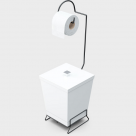 SUPORTE PARA PAPEL HIGIENICO COM LIXEIRA BRANCO-BLACK REF-1445BL-B
