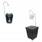 SUPORTE PARA PAPEL HIGIENICO COM LIXEIRA PRETO REF-1445-P