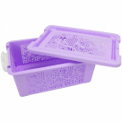 CESTA PLASTICA BAIXA TAMPA COM TRAVA 44X32X18CM REF-CK1709