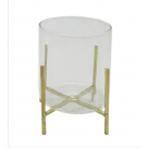 VASO DECOR VIDRO C/SUPORTE 10CM (TRANSPARETE REF-64574001