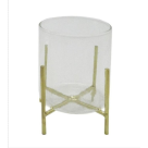 VASO DECOR VIDRO C/SUPORTE 10CM (TRANSPARENTE) REF-64574002