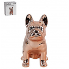 COFRE BULDOG FRANCES SENTADO CERAMICA METALIZADO REF-WX6063