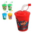 COPO OLASTICO COM TAMPA E CANUDO 3D 230ML REF-WX4974
