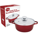 PANELA VERMELHA 24CM DE ALUMINIO REVESTIMENTO CERAMICO REF-CK354