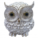 ADORNO CORUJA RESINA 11,5CM BRANCO REF-47605-008