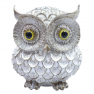 ADORNO CORUJA RESINA 13,5CM BRANCO REF-47606-008