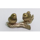 ESCULTURA CASAL PASSARINHO RESINA DOURADO REF-49925-152