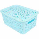 CESTA PLASTICA RET. COM TAMPA 25,5X20X10,5CM REF-CK2493