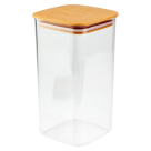 Pote Hermético Quadrado Plastico Tampa Bambu 1,2 litros - Clink
