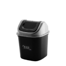 LIXEIRA QUADRADA BASCULANTE 7L BLACK STEEL REF-0560