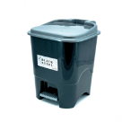 LIXEIRA QUADRADA COM PEDAL 7L BLACK STEEL REF-0558