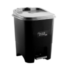 LIXEIRA QUADRADA COM PEDAL 15L BLACK STEEL REF-0557