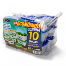 KIT COZINHA ECONOMICO 10PÇS RETANGULAR DECORADO REF-2307