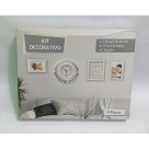 KIT DECORATIVO 4 PCS 1 RELOGIO DE PAREDE 25CM 3 PORTA RETRATOS REF-IM51031