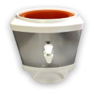 SUPORTE P/ GALÃO DE ÁGUA INOX COM CUBA DE BARRO BRANCO