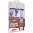 CORTINA BANHEIRO DECORADA PLASTICO 180X180CM REF-CK4038