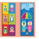 CADERNO 12 MATERIAS 240 FLS CORUJAS COD.4719