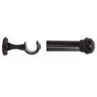 KIT VARAO CORTINA ACO ALPHA 1,5M PRETO 19MM REF-227