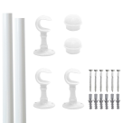 KIT VARAO CORTINA ACO 2,5M BRANCO 19MM REF-244