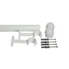 KIT VARAO CORTINA ACO 1M BRANCO 19MM REF-228