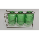 VIDRO KIT VASOS SUPORTE C/3 (VERDE DOURADO) REF-64576005