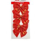 ENFEITE NATAL LAÇO 3 UN 10X10 5 CM VERMELHO  REF-67691-001