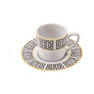 CJ 6 XICARAS P/ CAFE C/ PIRES DE PORCELANA EGYPT 90ML REF-8442