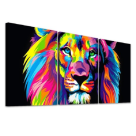 QUADRO TRIPLO GRANDE LEAO COLOR REF-TG21