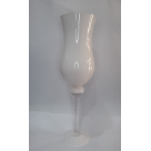 VASO DE VIDRO TAÇA LISTRADA BRANCA 45X14 REF-W48007