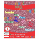 PLACA DE EVA GLITTER 40X48 ROSA BEBE NEXEL REF-488