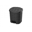CESTO DE PEDAL 8 LTS RENDA FLORAL PRETOREF0623